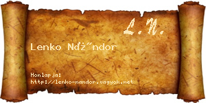 Lenko Nándor névjegykártya